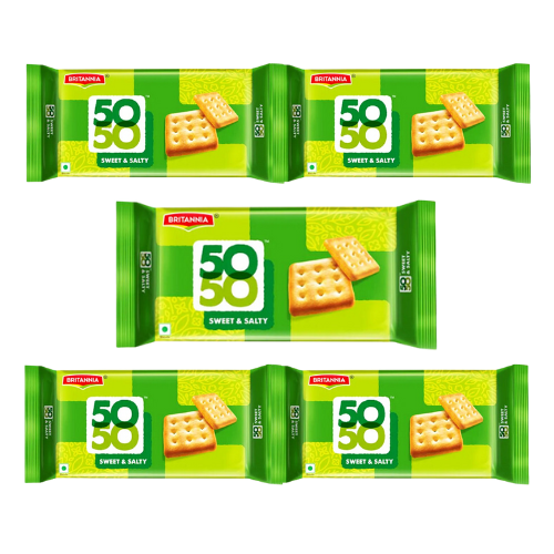 Britannia sušenky Fifty Fifty sladko-slané (Balení 5 x 62g) 310g
