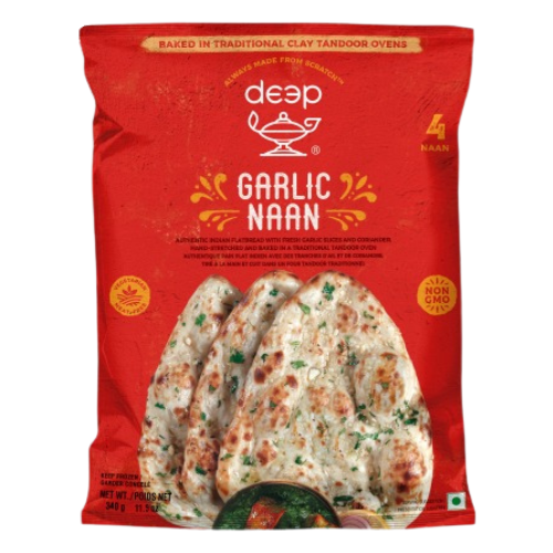 Deep česnekový naan (veganský)(340g) - Mražený produkt!