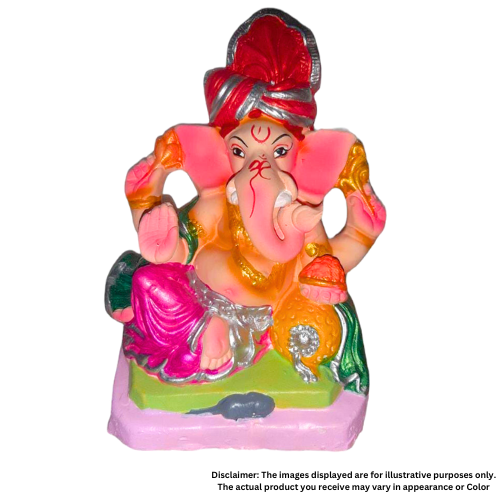 Varadhast / Turban Pagdi Ganesha Idol Eco-Friendly 8inch (1pc)