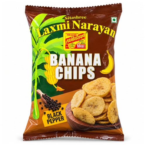 Laxminarayan banánové chipsy s černým pepřem (150g)