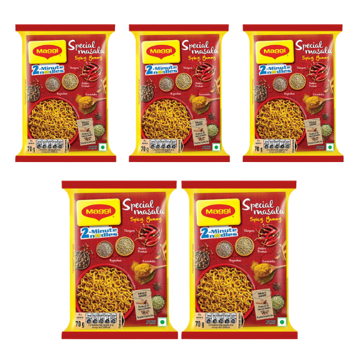 Maggi 2-Minuty nudle se speciálním kořením (Balení 5 x 70g) 350g