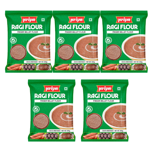 Priya Finger Millet / Mouka z prosa (Kalužnice křivoklasá) (Balení 5 x 500g) 2,5Kg