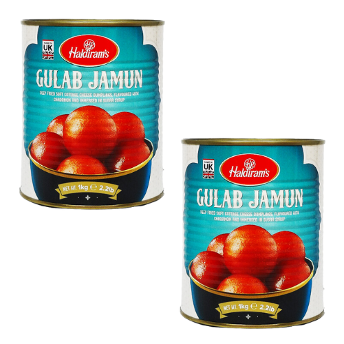 Haldiram's Gulab Jamun in Tin / Sladké koule v plechovce (12ks) (Balení 2 x 1kg) 2Kg