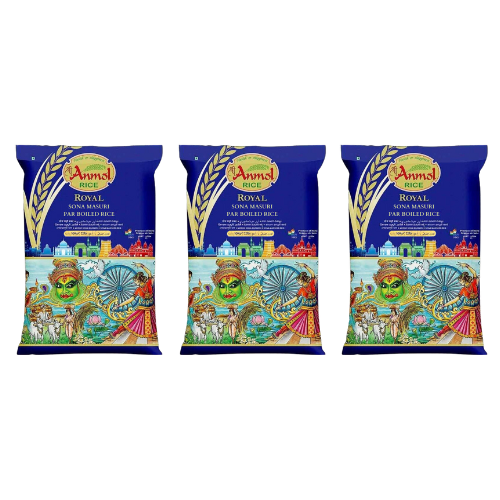 Anmol Sona Masoori Boiled Rice (Bundle of 3 x 10Kg) - 30Kg