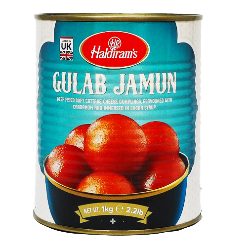 Haldiram's Gulab Jamun in Tin / Smažené, mléčné kuličky ve sladkém sirupu (12ks) (1kg)