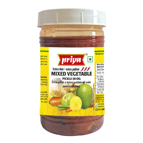Priya v koření nakládaná zelenina - bez česneku (extra pálivá) 300g