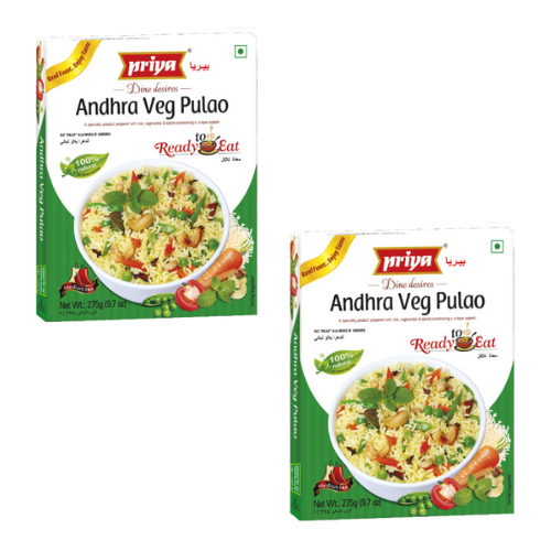 Priya Ready to Eat Andhra Veg Pulao / Zeleninové pulao (Balení 2 x 275 g) 550g - Hotové jídlo