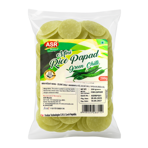 ASR mini rýžové papady se zeleným chilli (ke smažení) (200g)