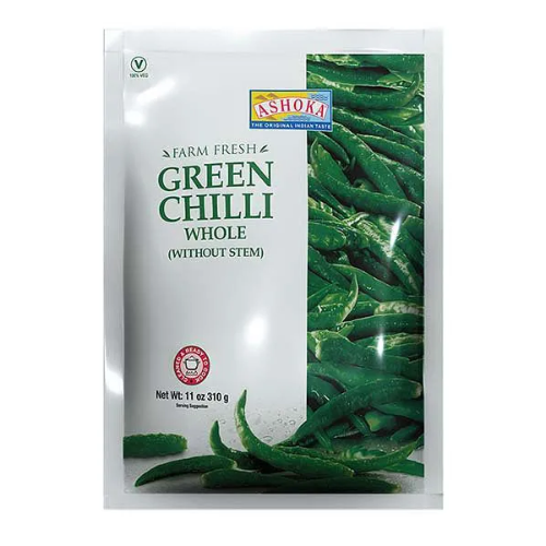 Ashoka Green Chilli Whole / Celé zelené chilli (310 g) - Mražené zboží !!