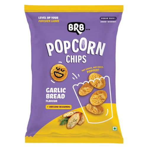 BRB popcornové chipsy s příchutí česnekového chleba (48g)