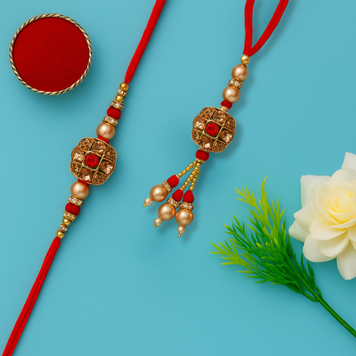 Náramek Rakhi pro bratra a sestru s perlou (9676)(1ks)