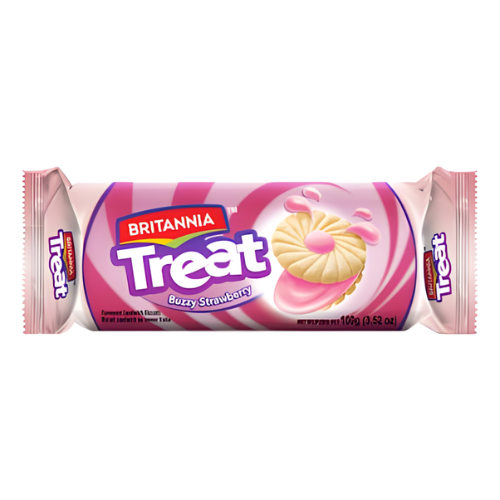Britannia Treat sendvičová sušenka s jahodovou příchutí (100 g)