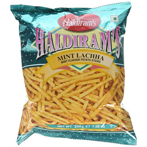 Haldiram's Mint Laccha / Smažené bramborové tyčinky s příchutí máty (200g) SLEVA!!!