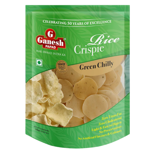 Ganesh křupavý rýžový papad se zeleným chilli (150g)