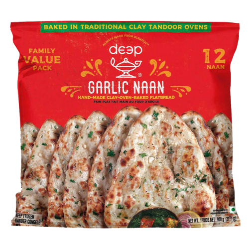 Deep česnekový naan - rodinné balení (900g) - Mražený produkt!
