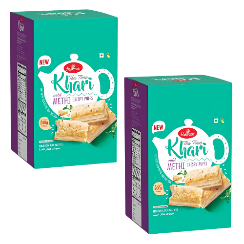 Haldiram's Khari Methi Puff / Křupavý snack s příchutí pískavice (Balení 2 x 200g) 400g