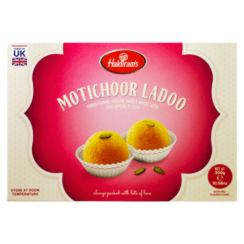 Grátis Haldiram's Moti Choor Ladoo / Křupavé kuličky v sirupu (300g)