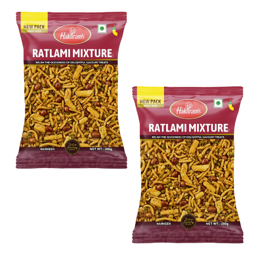 Haldiram's Ratlami Sev / Směs cizrnových nudliček, ořechů a luštěnin (Balení 2 x 200g) 400g