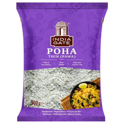 India Gate Poha / Powa / Flattened Rice - Thin (500g)