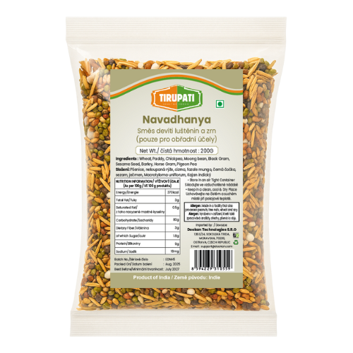 Tirupati Navathaniyam / Směs luštěnin a obilovin pro obřadní účely (200g)