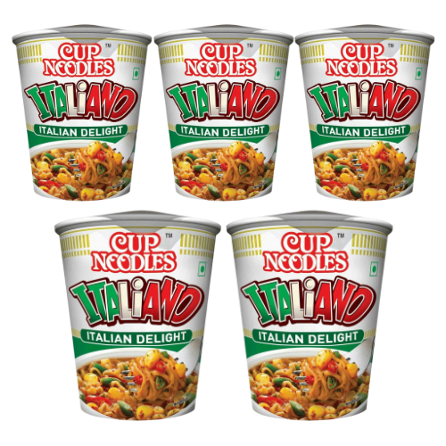 Nissin Italiano Cup Noodles / Instantní nudle po italsku (Balení 5x70g) 350g