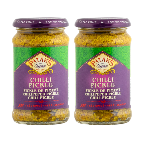Patak's Green Chilli Pickle - Hot (Bundle of 2 x 283g)