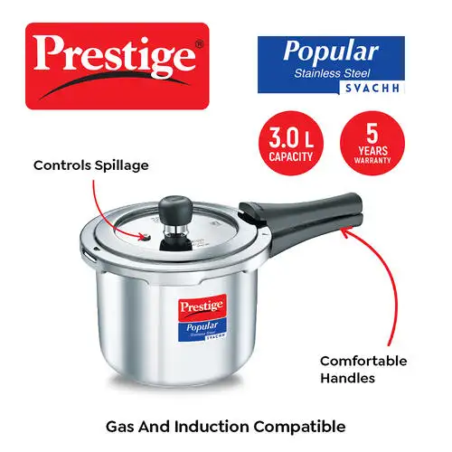 Prestige Popular Svacch Pressure Cooker with Induction (3 Litres