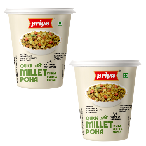 Priya instantní jáhlová kaše poha v kelímku (Balení 2 x 80g) 160g
