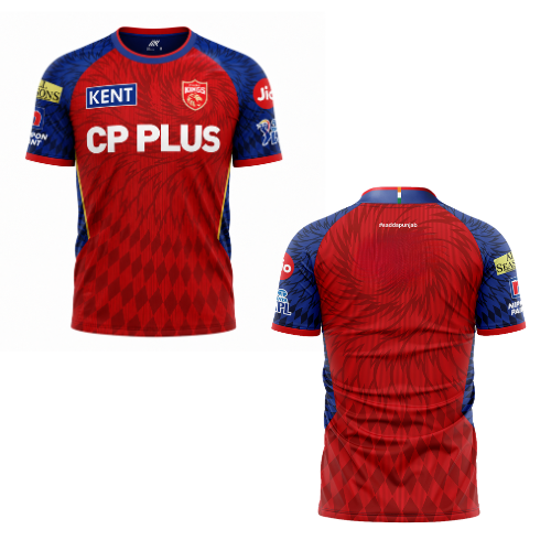 Free IPL 2025 Punjab Kings Fan Edition Replica Team Jersey - XL (1pc)