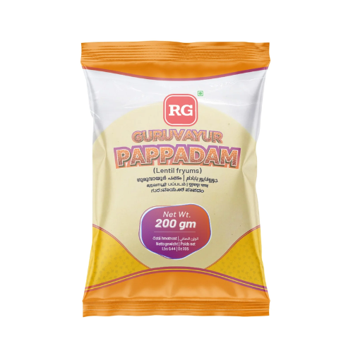 RG Guruvaur Pappadam / Papady ke smažení (200g)