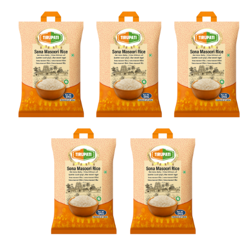Tirupati Sona Masoori Rice (Bundle of 5 x 5kg) - 25kg