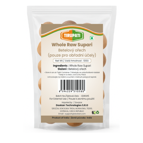 Tirupati Whole Raw Supari / Betel Nut (100g)