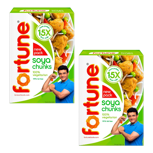 Free Fortune Soya Wadi / Soya Chunks (Pack of 2 x 200g)