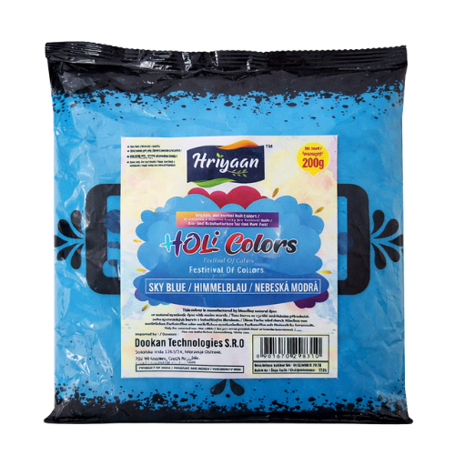 Hriyaan Holi nebesky modrá prášková barva (200 g)