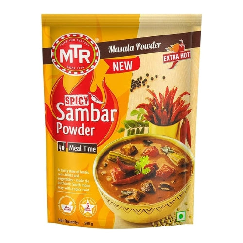 MTR Spicy Sambar Masala Powder / Pálivé koření na přípravu omáčky Sambar (100g)