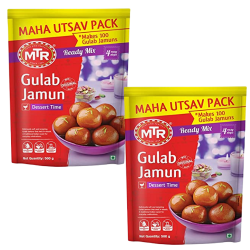 MTR Instantní Gulab Jamun Mix - slack kuličky v syrupu (Balení 2 x 500g)