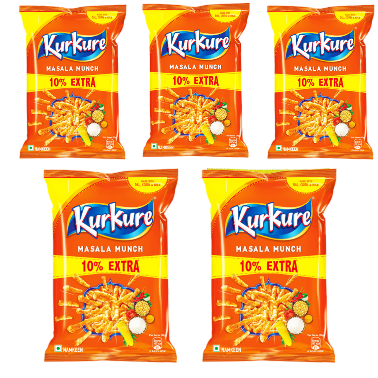 Kurkure Masala Munch (Bundle of 5 x 90g) - Sale Item [BBD: 31 January 2025]