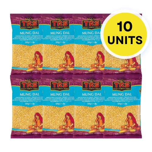 TRS Moong Dal Split Without Skin / Mung Dal Washed (Bundle of 10 x 500g)