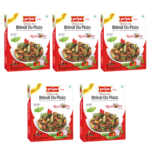 Priya Ready to Eat Bindi Do Piaza (Bundle of 5 x 300g)