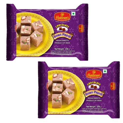 Haldiram's Chocolate Soan Papdi (Bundle of 2 x 250g)