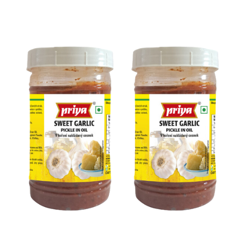 Priya sladký nakládaný česnek v PET láhvi (Balení 2x 300g) 600g