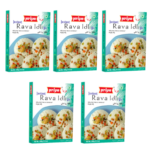 Priya Instant Rava Idli Mix (Bundle of 5 x 500g)