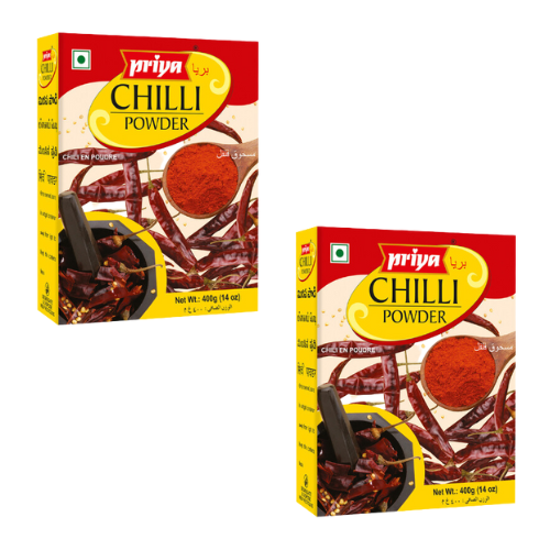 Priya mleté červené chilli papričky (Balení 2x400g) 800g

