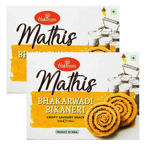 Haldiram Maharashtra Bakarwadi - Kořeněné sladké spirálky z cizrnové mouky (Bundle 2 x 200g)