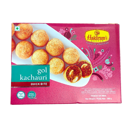 Haldiram's Gol Kachori  / Smažené kuličky plněné kořeněnou směsí a ořechy kešu (350 g) SLEVA [DMT: 14. leden 2025]