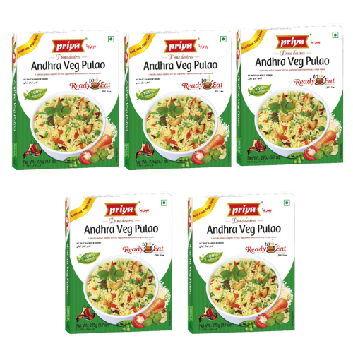 Priya Ready to Eat Andhra Veg Pulao (Bundle of 5 x 275g)