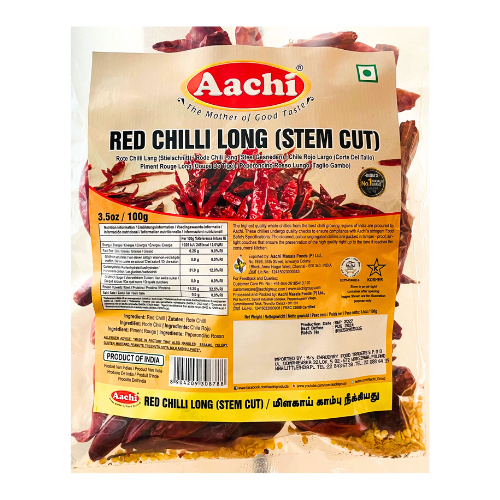  Aachi sušené červené chilli papričky dlouhé bez stonku (100g)