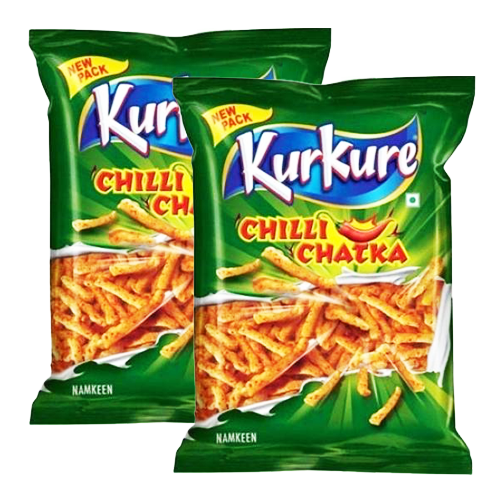 Kurkure Chilli Chatka / Chilli křupky (Balení 2 x 75 - 90g) 150 - 180g