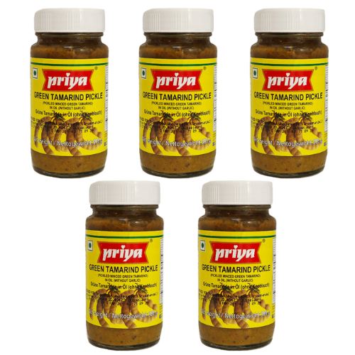Priya Green Tamarind Pickle / Nakládaný zelený tamarind (Balení 5 x 300g) 1,5Kg