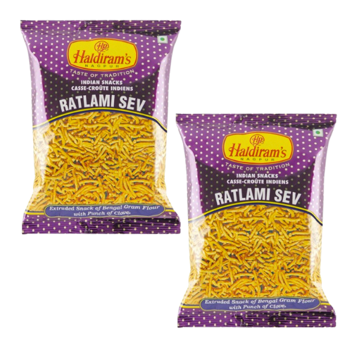 Haldiram's Ratlami Sev / Kořeněné nudličky z bengálské cizrny (Balení 2x150 g) 300g